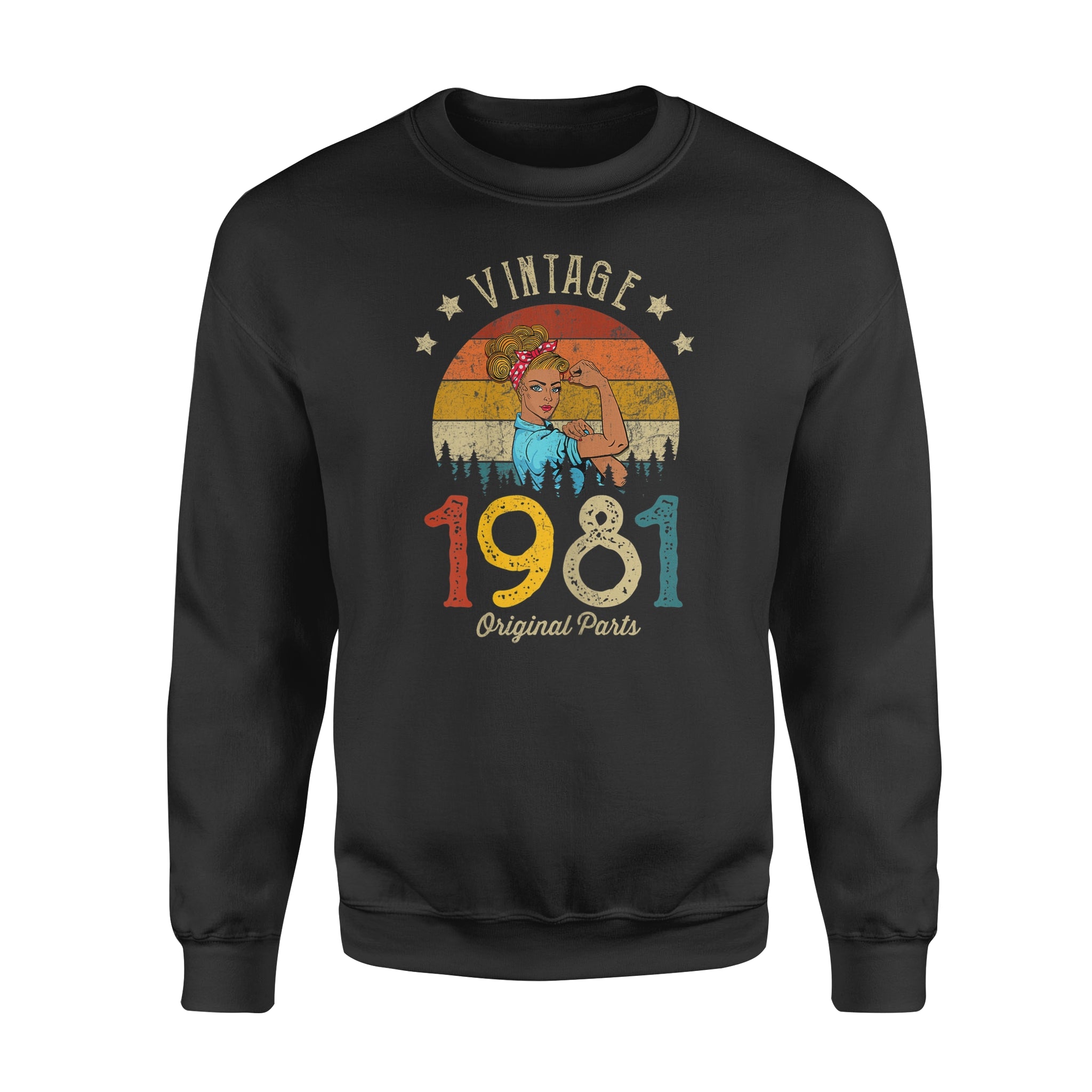 Womens 40 Years Old Vintage 1981 Original Parts 40th Birthday Gift Women – Standard Crew Neck Sweatshirt