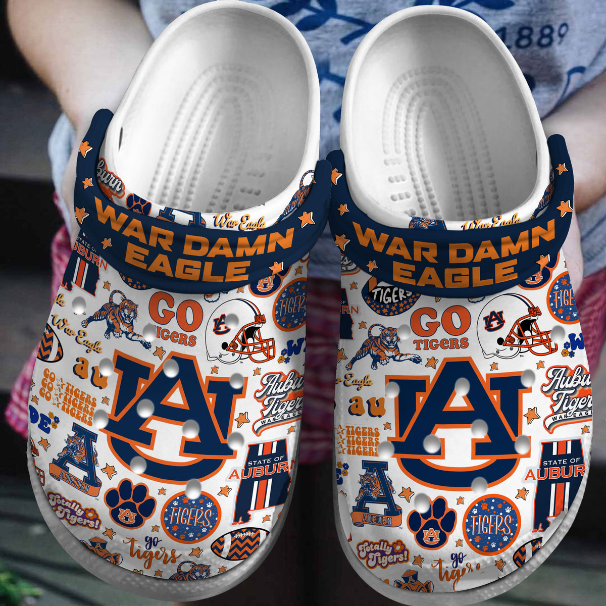 Auburn Tigers NCAA Sport Crocs Crocband Clogs Shoes Comfortable For Men Women and Kids 3