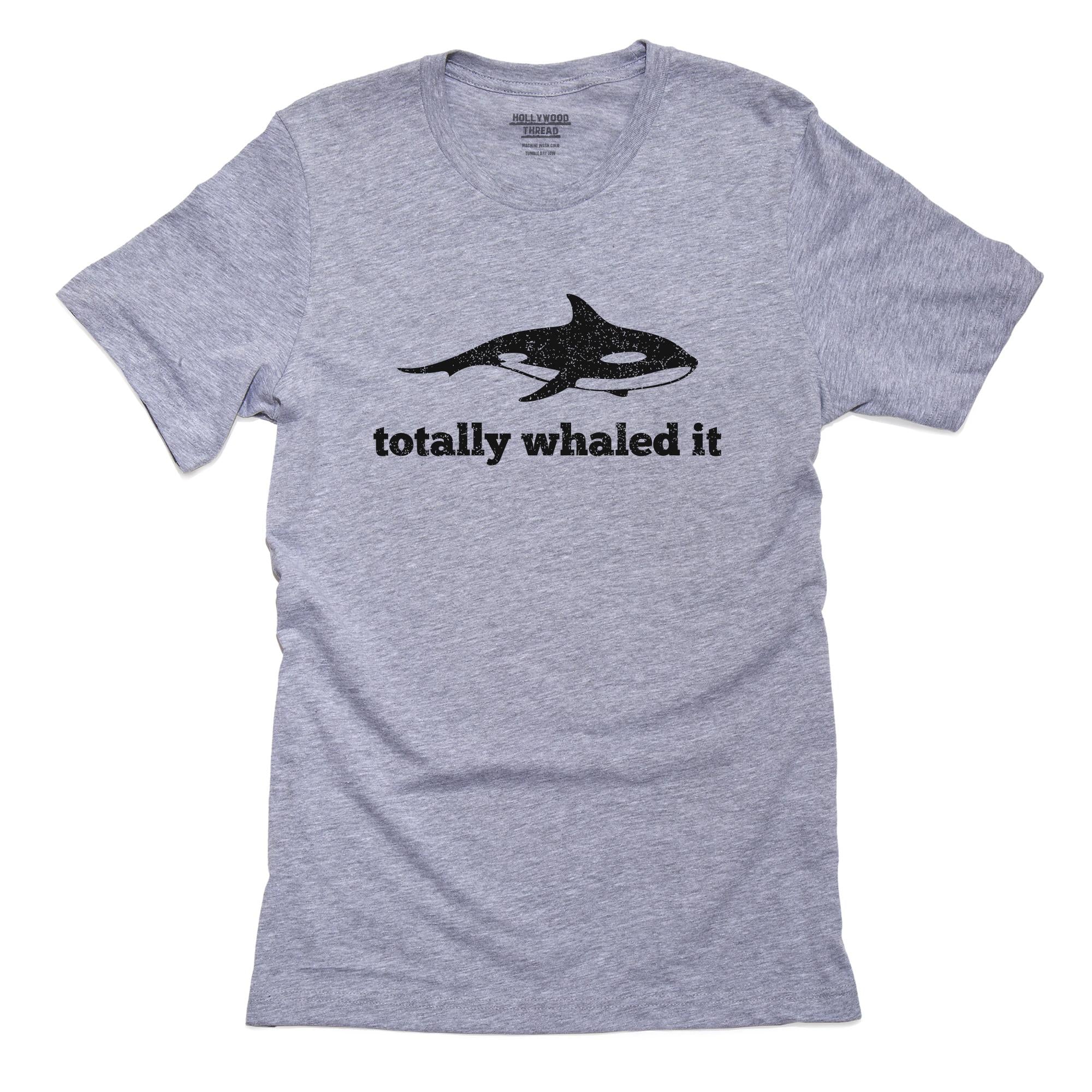 Totally Whaled It – With Cool Image of Humpback Whale T-Shirt, Framed Print, Pillow, Golf Towel