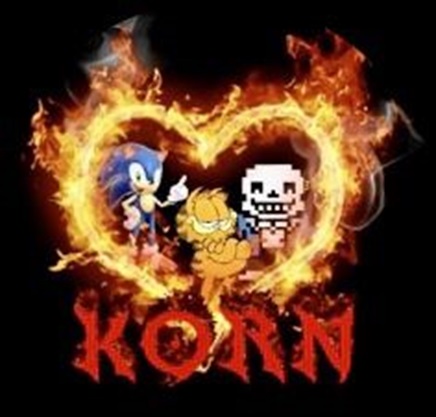 Sans VS Sonic X anh Garfield Burning in Hell Korn Rock Band Shirt Outfit