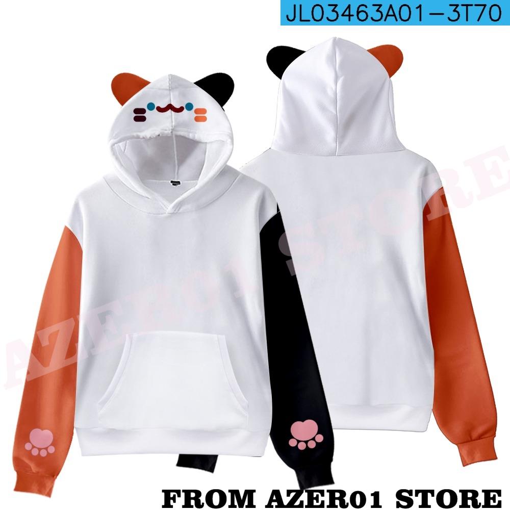 Crumb Cuptoast Kitty Color Block Hoodie Ranboo Dream Team SMP Merch Hoodies Winter Men/Women Hooded Sweet Streetwear Long Sleeve alx