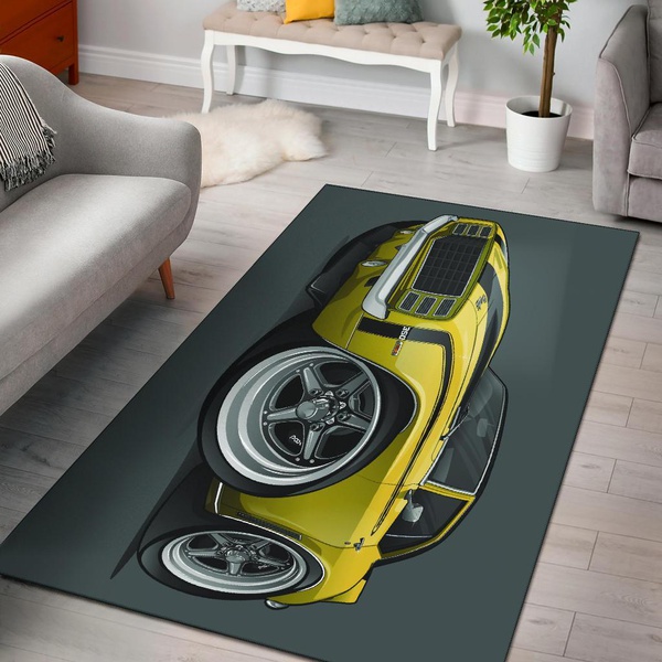 1St Generation Chevrolet Camaro Yellow Area Rug