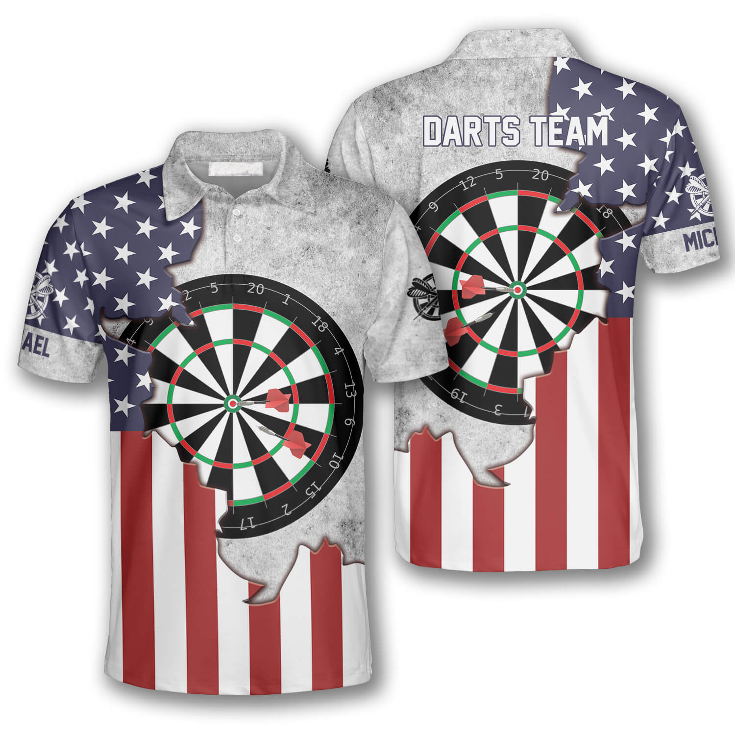 Personalized Dart Board Usa Flag 3D Custom Darts Shirts, Flag Vintage Dart Gift