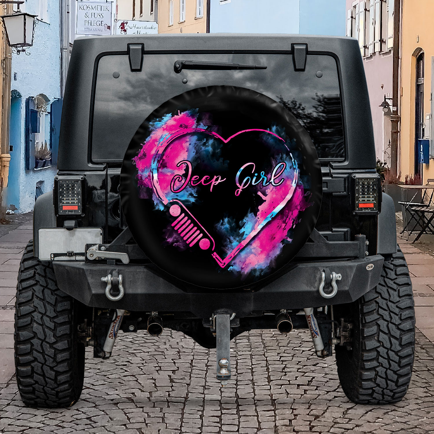 Jp Girl Heart Pink Smoke Spare Tire Cover #221121H