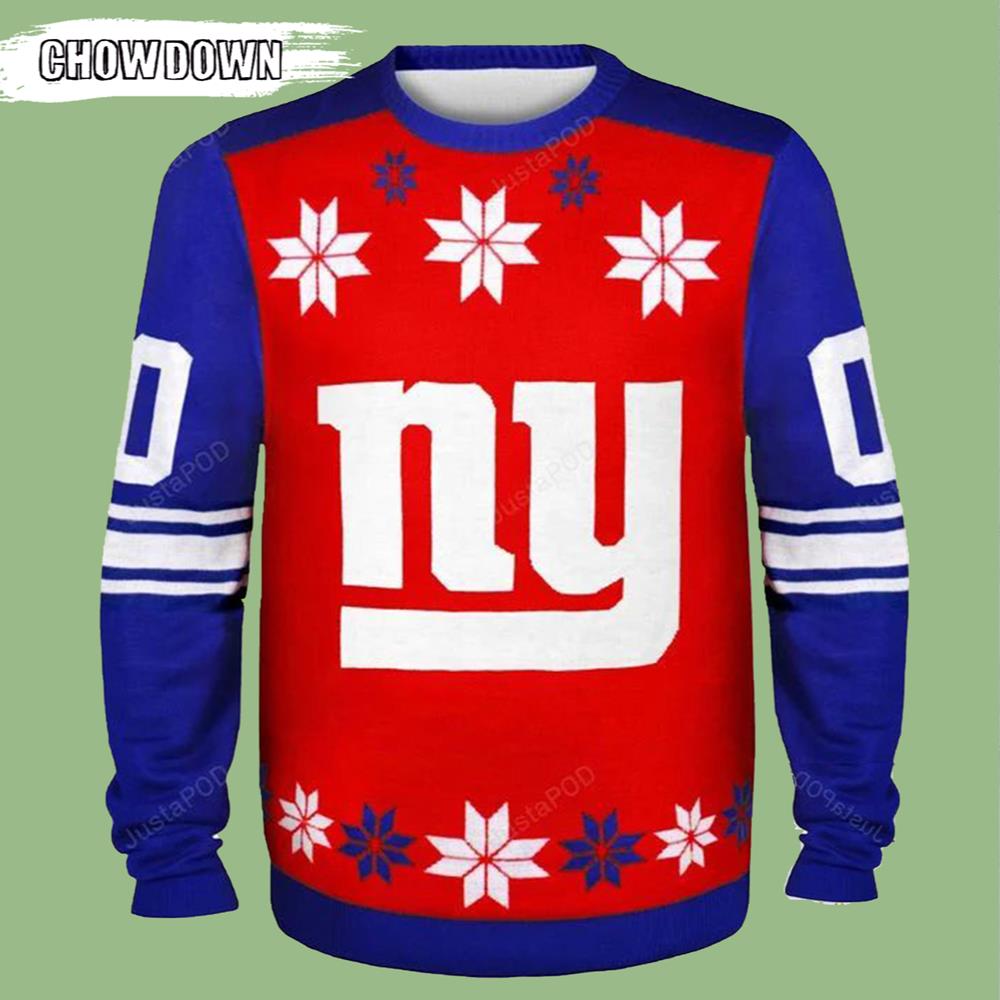 Red Blue New York Giants Gift For Fan Ugly Wool Sweater Christmas