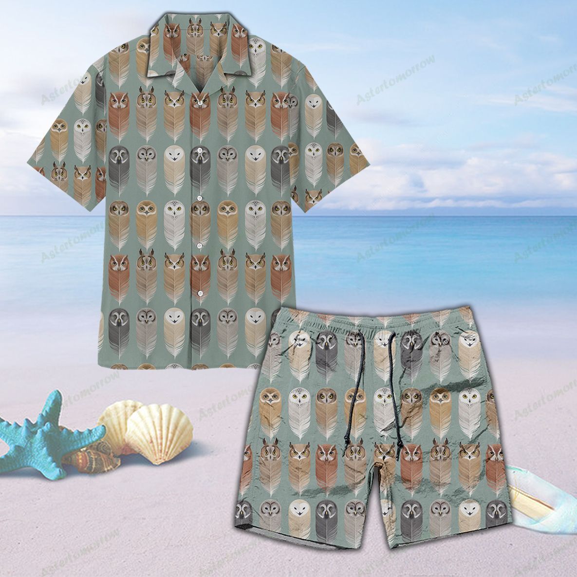 Owl Feathers Unisex Hawaiian Shirt Beach Nocturnal Animals Hawaiian Ha15366