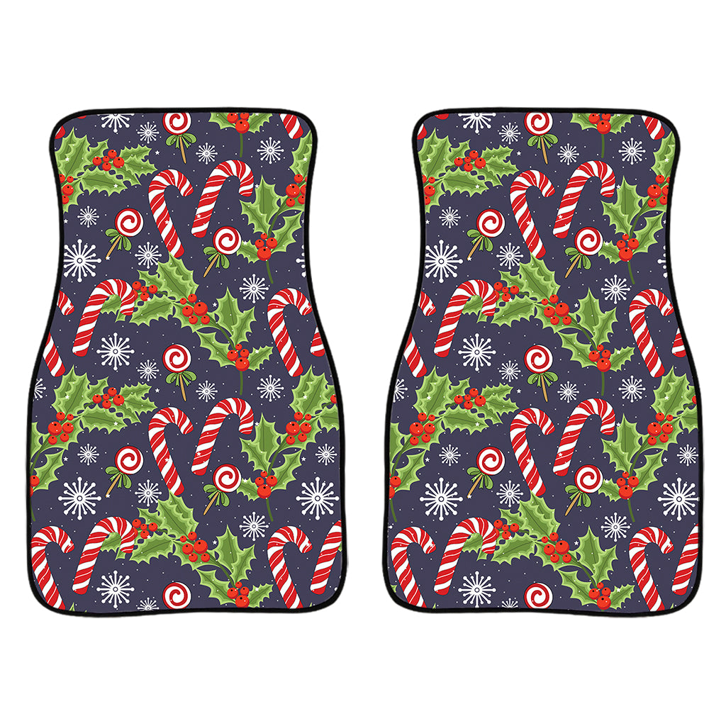 Christmas Berry And Candy Pattern Print Front Car Floor Mats