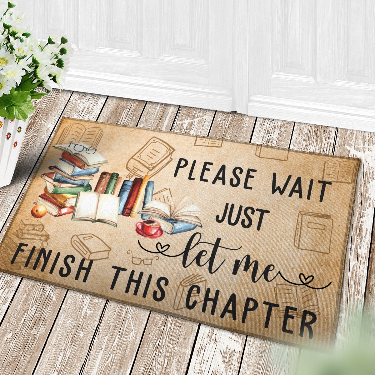 Personalized Name Family House Please Wait Let Me Finish This Chapter Book Reading Doormat Indoor And Outdoor Mat Entrance Rug Sweet Home Decor Housewarming Gift Gift For Friend Family Stem Feminist