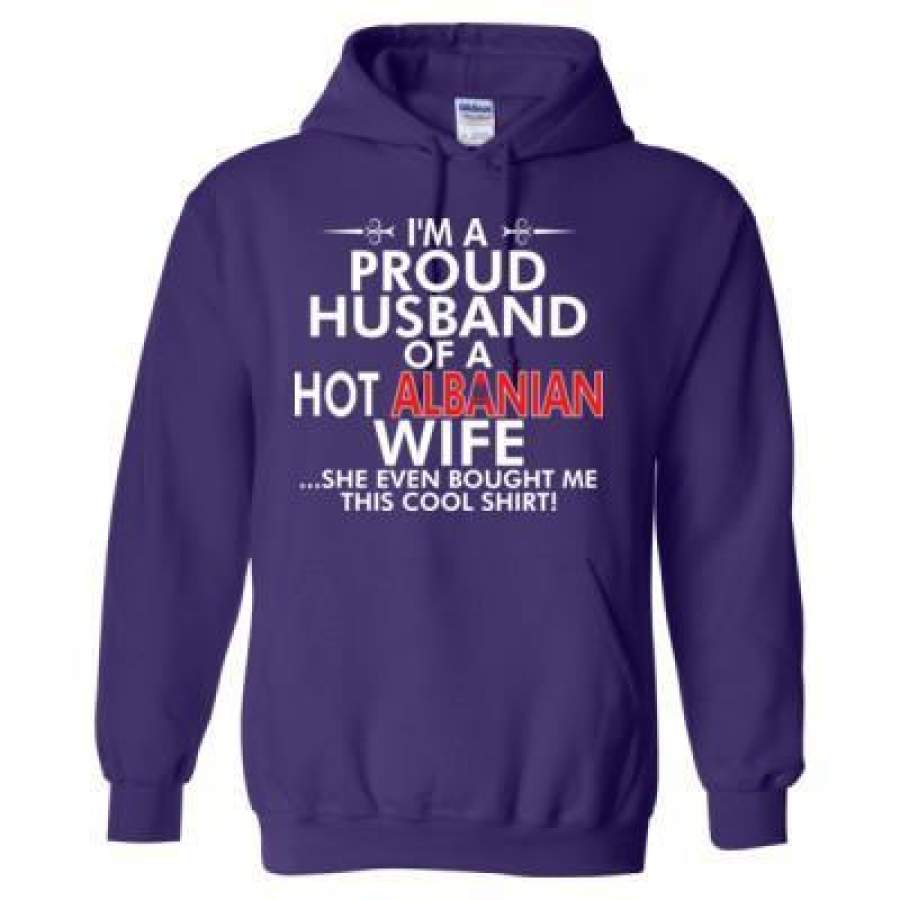 AGR Im A Proud Husband Of A Hot Albanian Wife Bought Shirt – Heavy Blend™ Hooded Sweatshirt