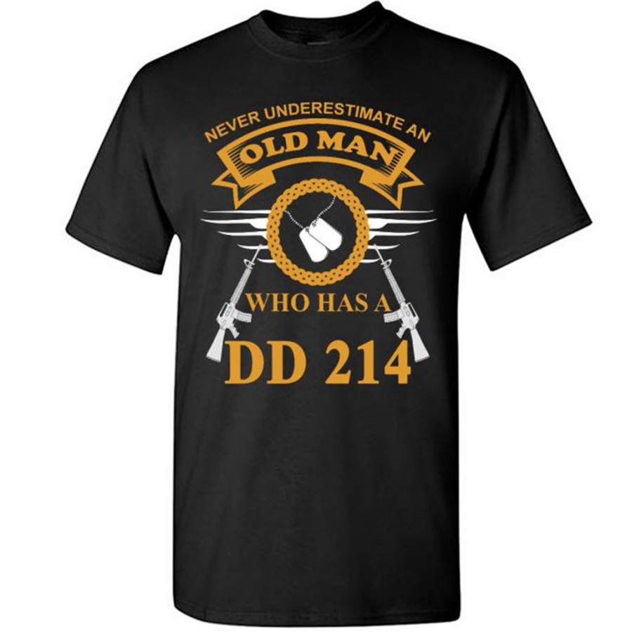 Never Underestimate An Old Man Who Has A DD 214 – Gildan Short Sleeve Shirt