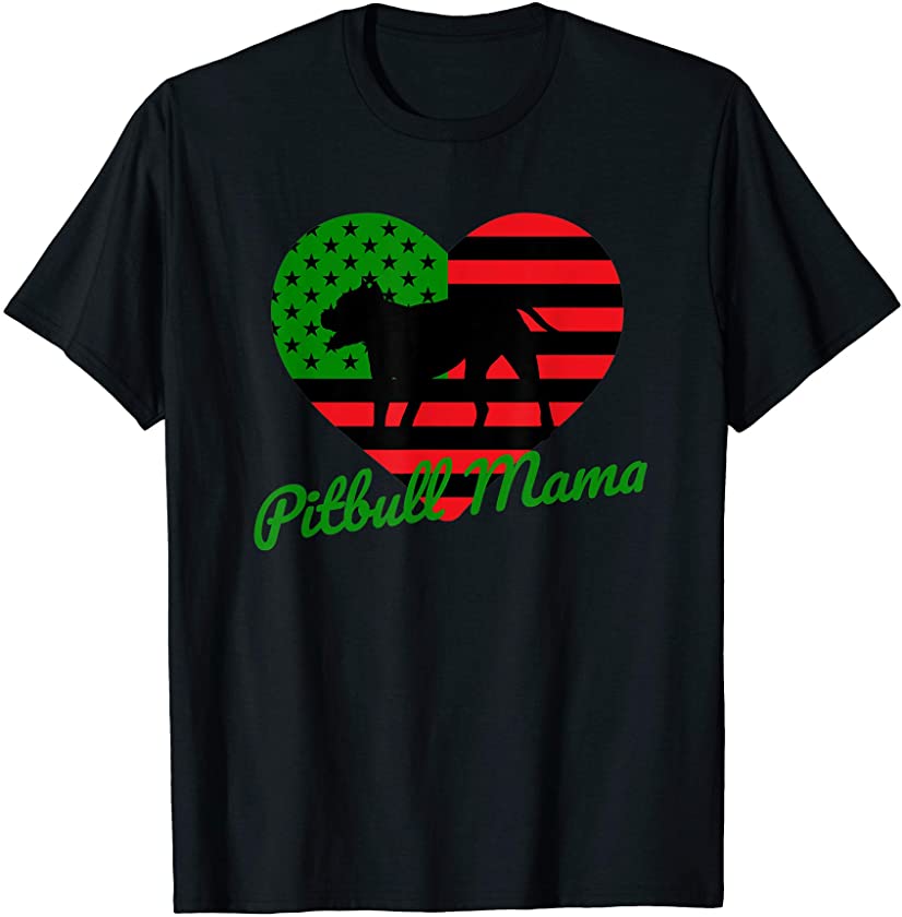 Pitbull Owner Pan African American Flag Design Juneteenth T-Shirt