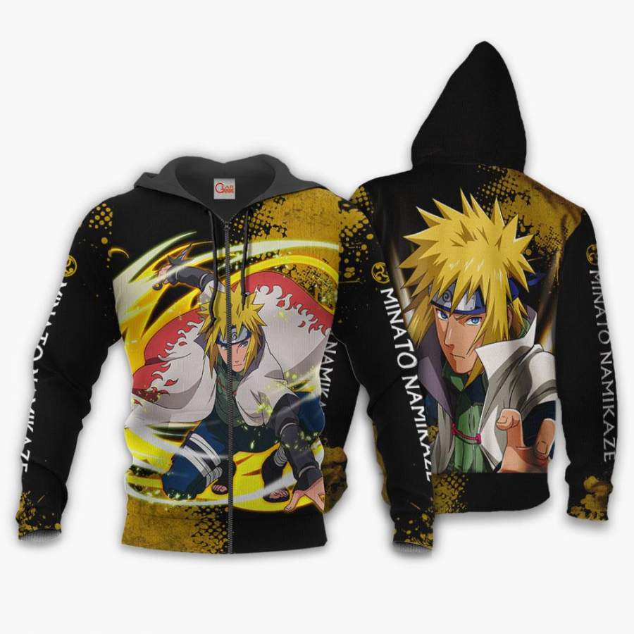 Uzumaki Minato Hoodie Sweater Naruto Custom Anime Zip Jacket