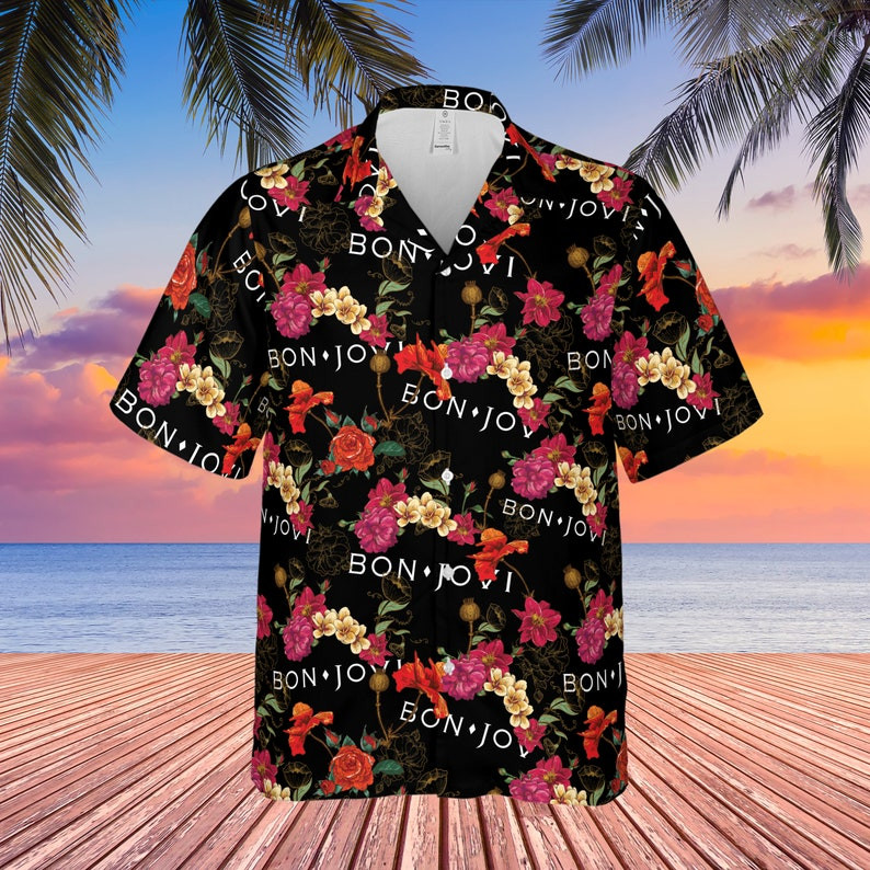 Bon Jovi Rock Band Floral Pattern All Over Print Hawaii Shirt Ha62483