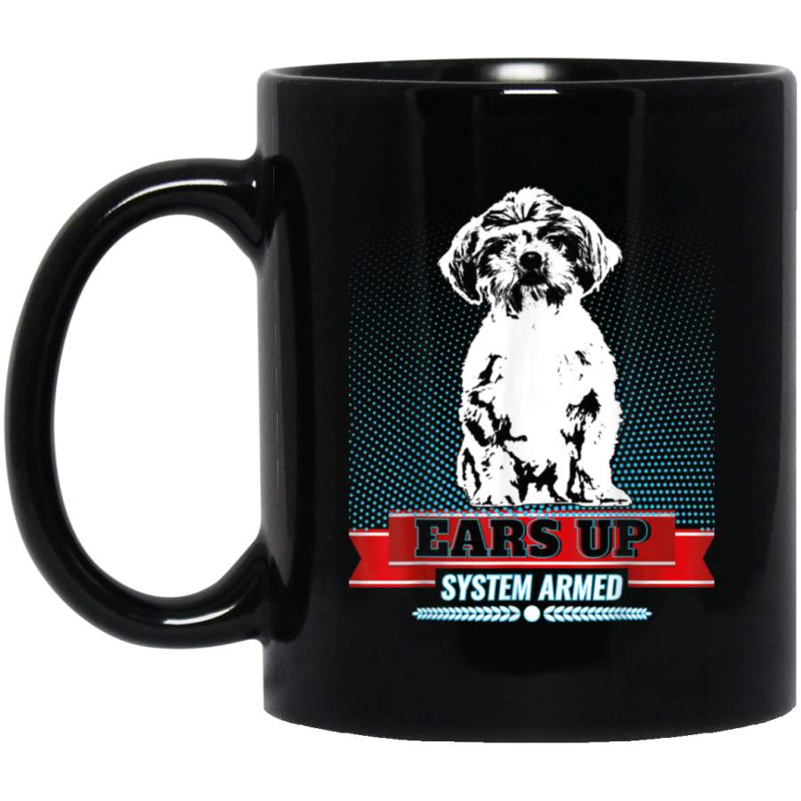 Shih Tzu Vintage Style Gift Idea 11 oz 15 oz Mug Black