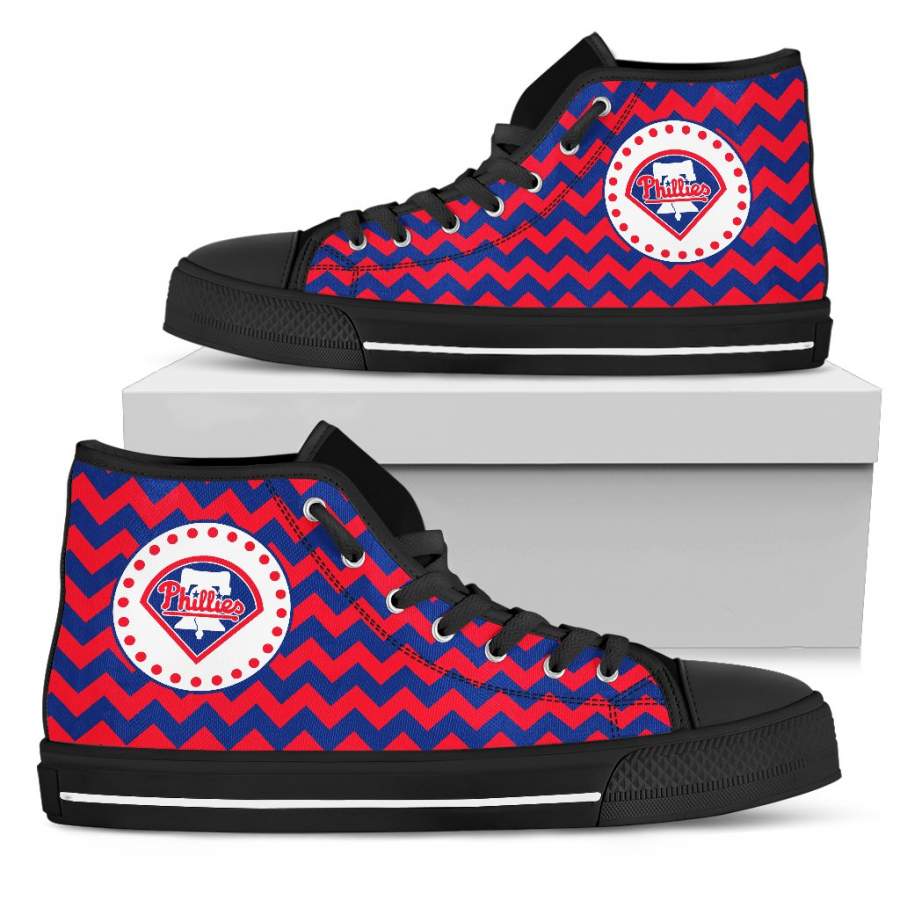 Chevron Broncos Philadelphia Phillies High Top Shoes