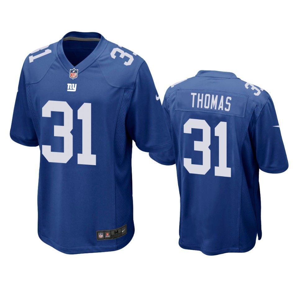 New York Giants Michael Thomas Game Royal Mens Jersey