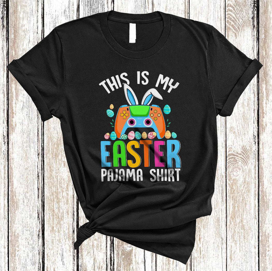 This Is My Easter Pajama Shirt Cool Easter Day Cute Bunny Game Controller Gamer Gifts T-Shirt