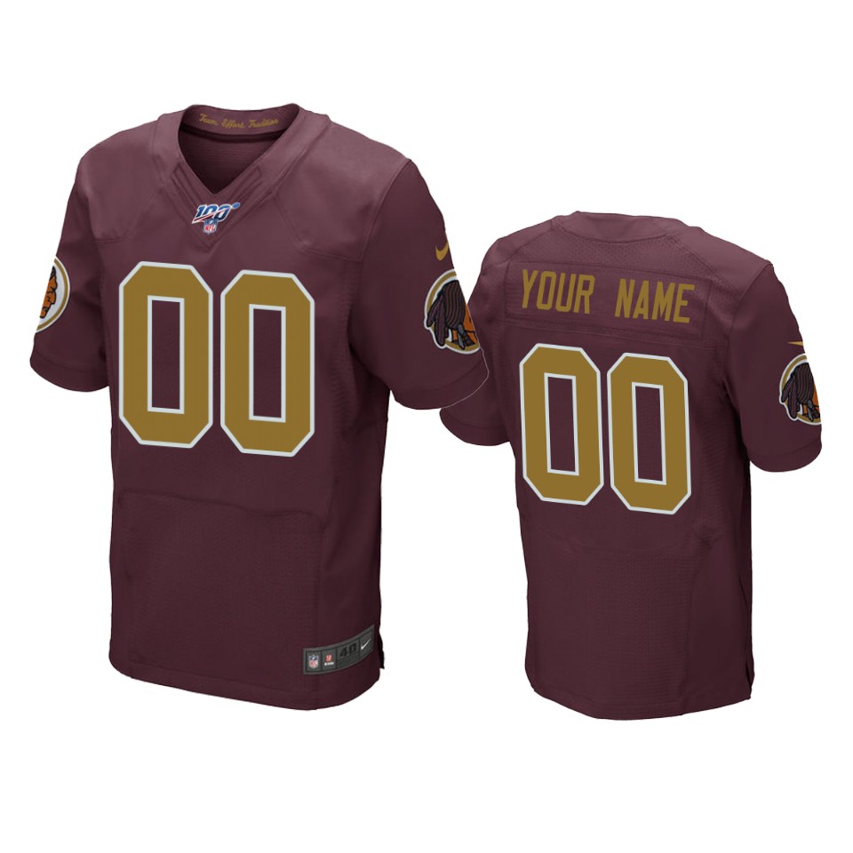 Washington Redskins Custom Burgundy 100th Season Throwback Jersey