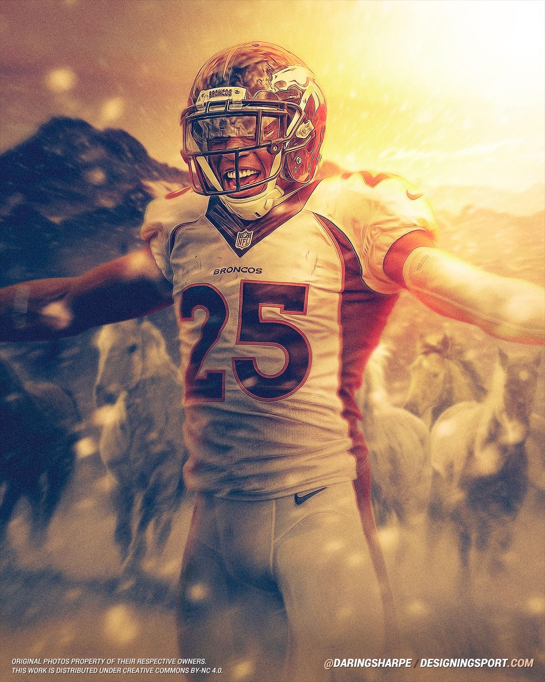 Chris Harris Jr #25 Denver Broncos Poster Canvas poster canvas