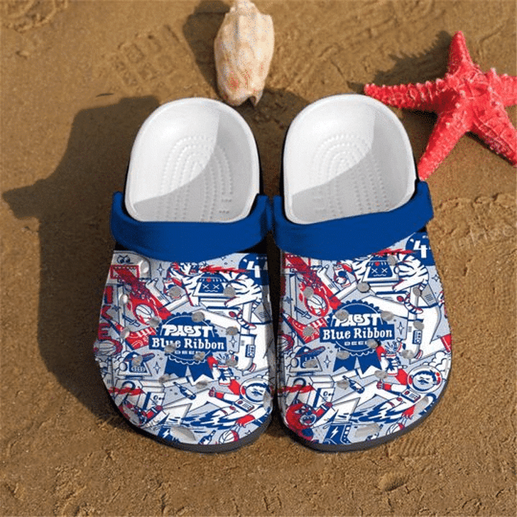 Pabst Blue Ribbon Clogs Clogband Clog Comfortable Water Shoes For Beer Lover