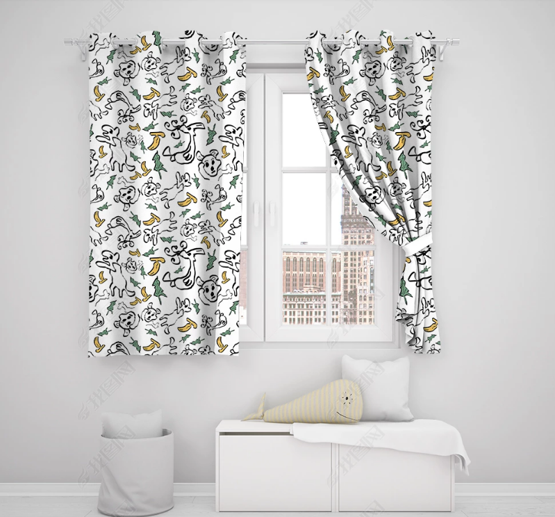 3D Hand Drawn Animal Pattern Curtains And Drapes Lqh 141