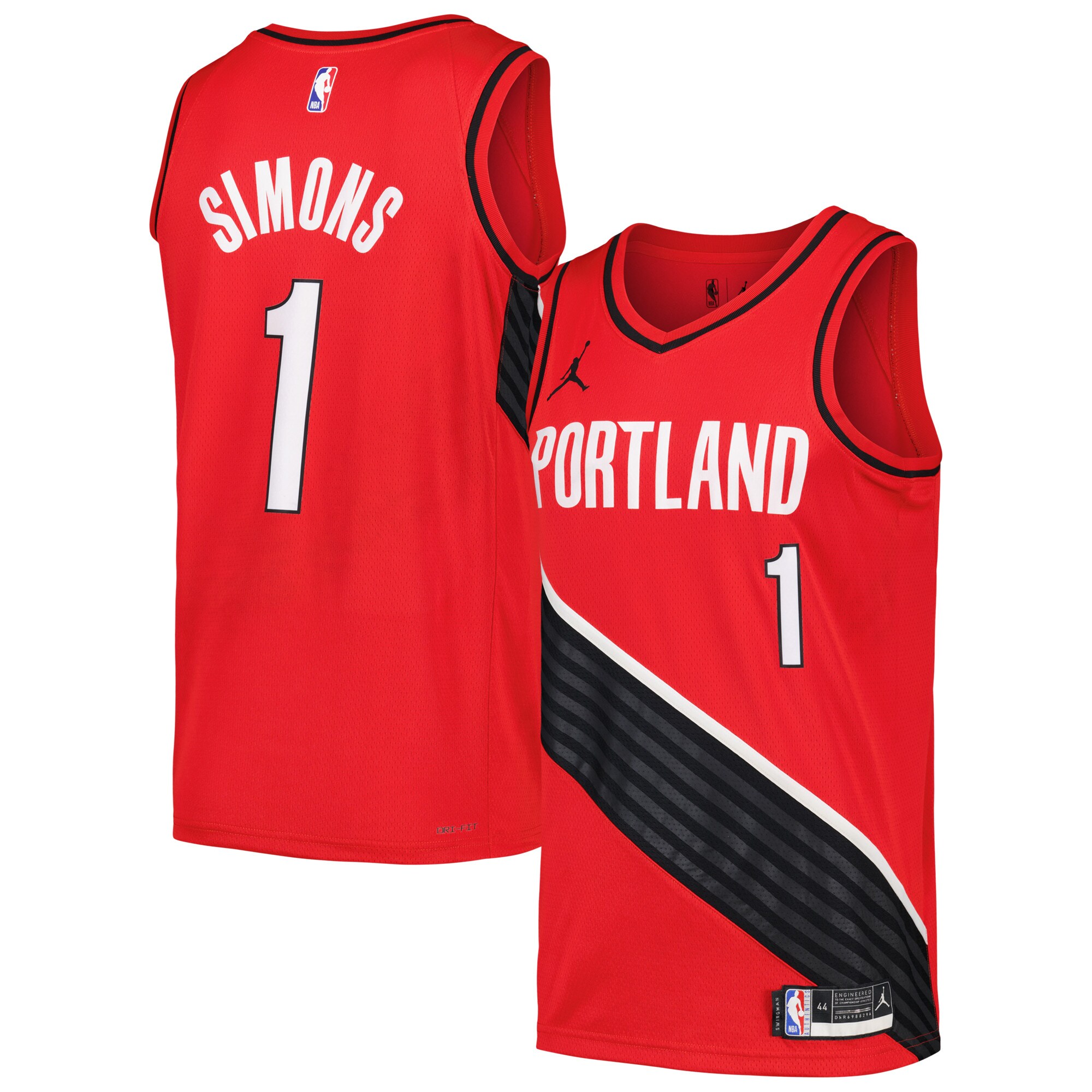 Anfernee Simons Portland Trail Blazers Jordan Brand Swingman Player Jersey – Statement Edition – Red