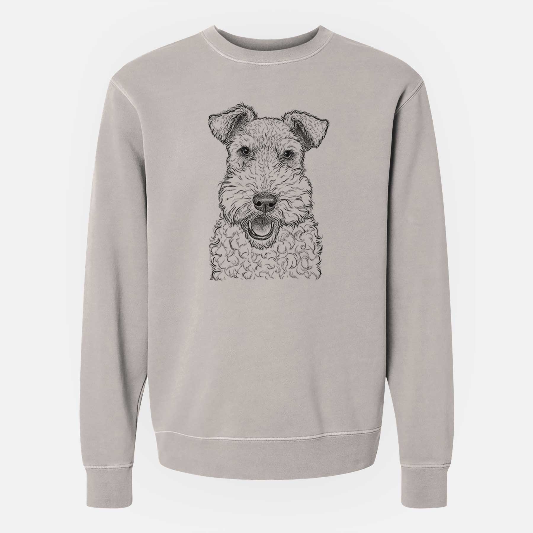 Bare Ted The Wire Fox Terrier – Unisex Pigment Dyed Crew Sweatshirt