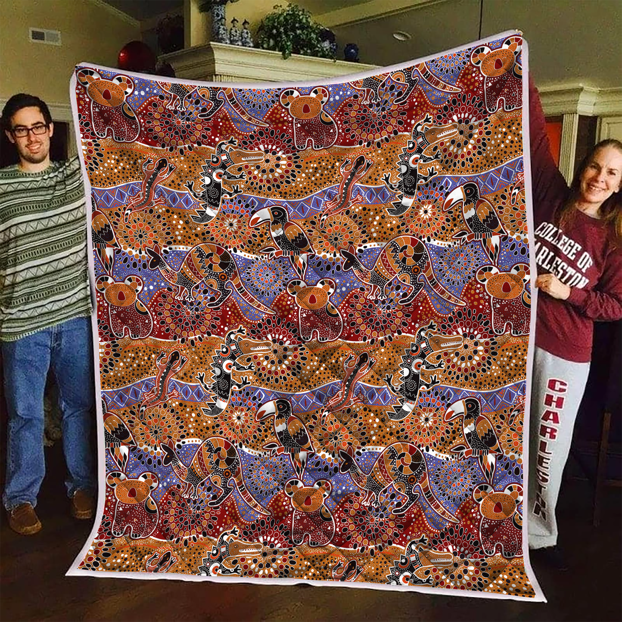 Aboriginal Decors Australian Gifts Indigenous Animals Quilt