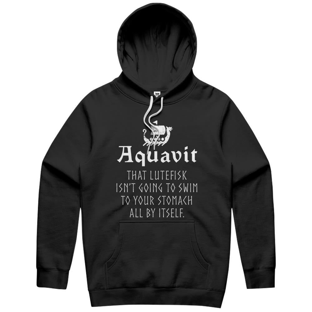 Funny Scandinavian Saying Aquavit Lutefisk Viking Ship Hoodie