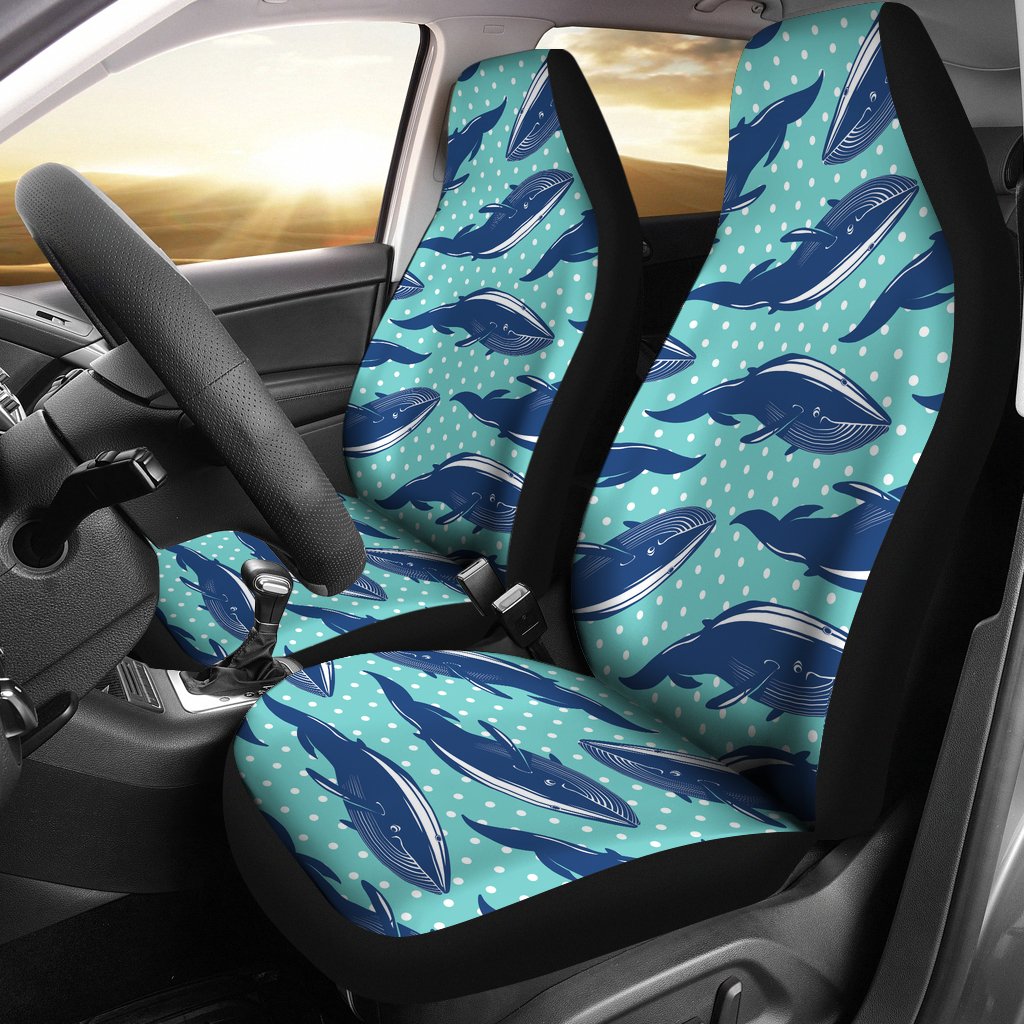 Whale Polka Dot Design Themed Print Car Seat Covers