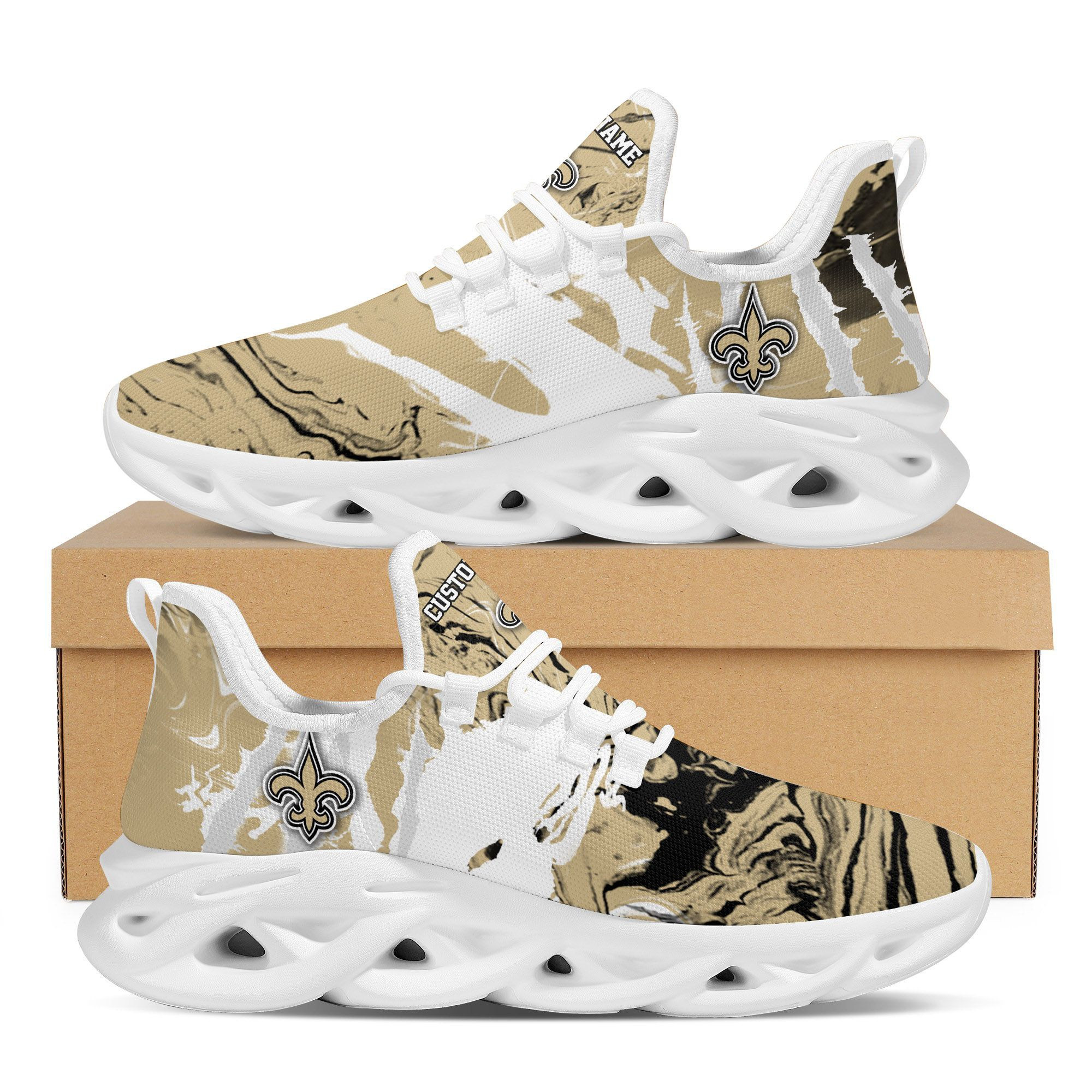 New Orleans Saintsamerican Football Team Trending Custom Personalized With Name Max Soul Clunky Sneaker Shoes For Men Women