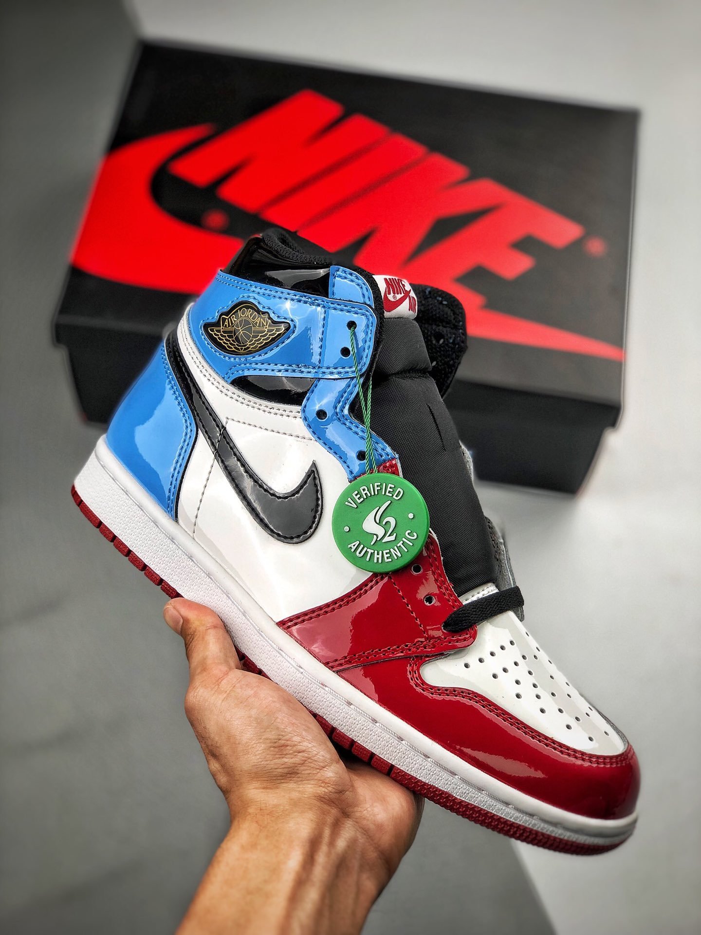 JD 1 High OG Fearless WhiteUniversity Blue-Varsity Red-Black 5342133