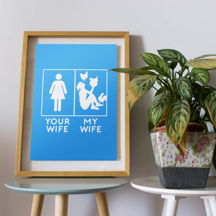 Your Wife My Wife Chicken Funny Valentine Gift For Wife Husband Poster