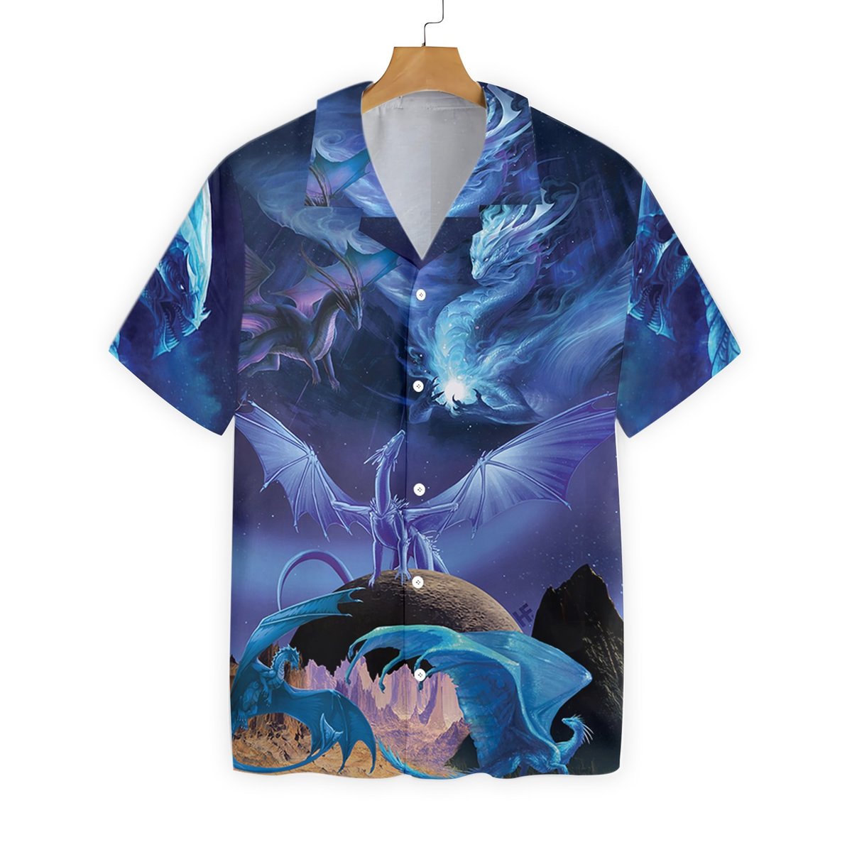 Blue Ice Dragons Art Hawaiian Shirt Ha12677