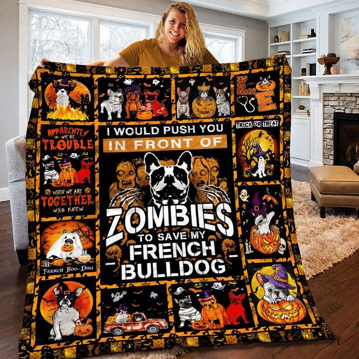French Bulldog Halloween Quilt Blanket