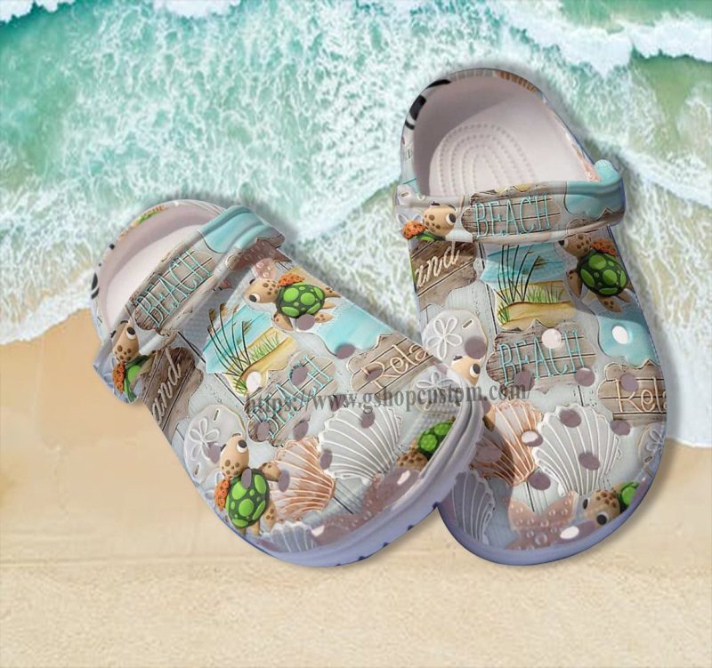 Turtle Baby Life Beach Ocean 3D Croc Shoes Gift Daughter- Bestie Turtle Beach Shoes Croc Clogs