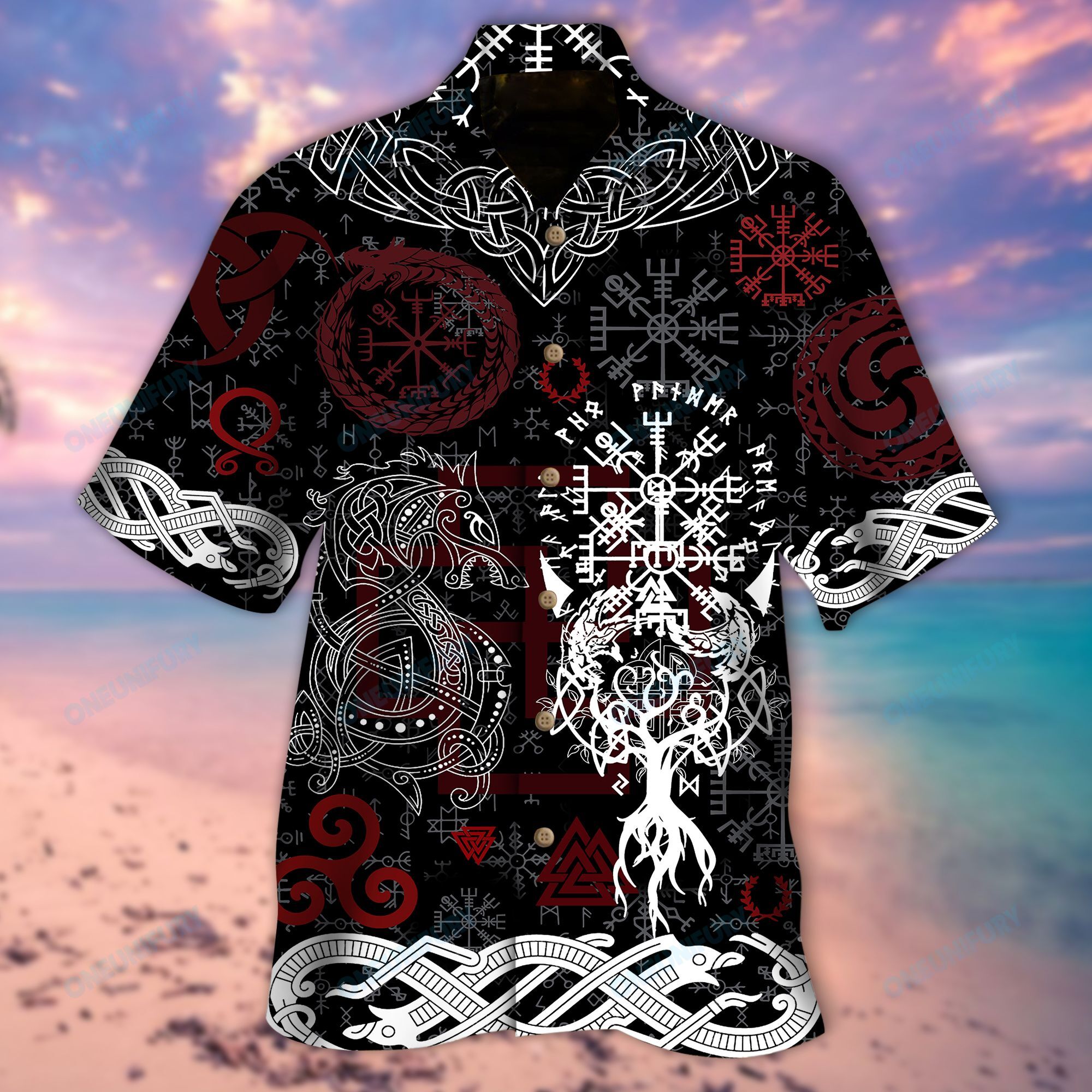 Viking Blood Run Through My Veins Unisex Hawaiian Shirt