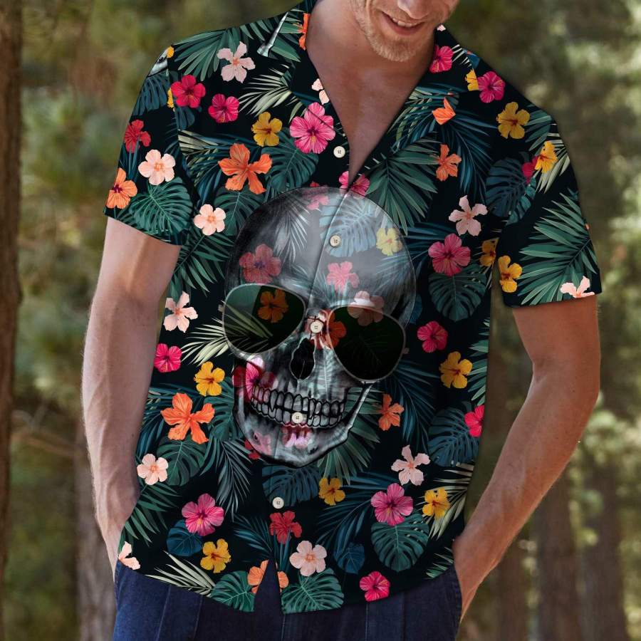 Skull Floral Tropical Full Printing Hawaii Shirts Ha36614