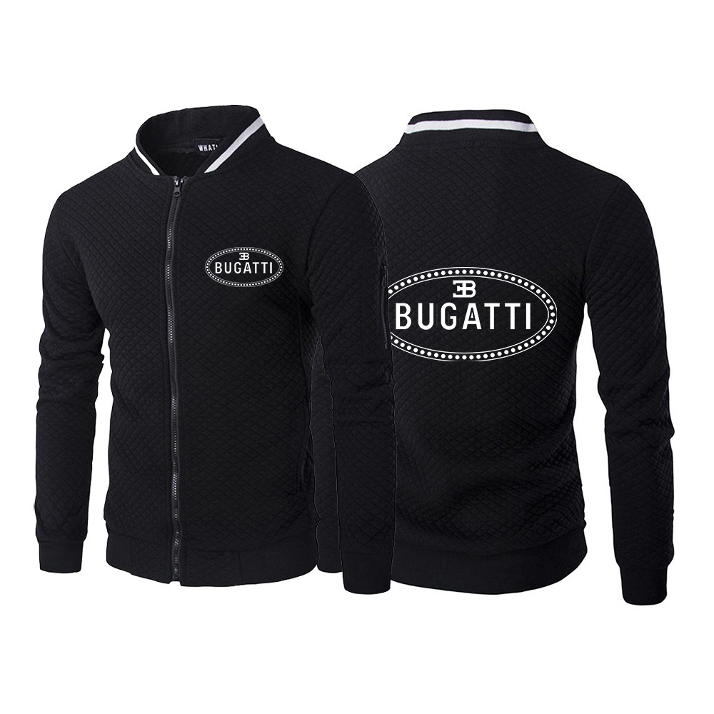 2022 Mens Bugatti Car Logo Spring and Autumn Hoodies Slim Fit Sweatshirt Outwear Coat Jacket Zip Up Casual Coats Tops alx