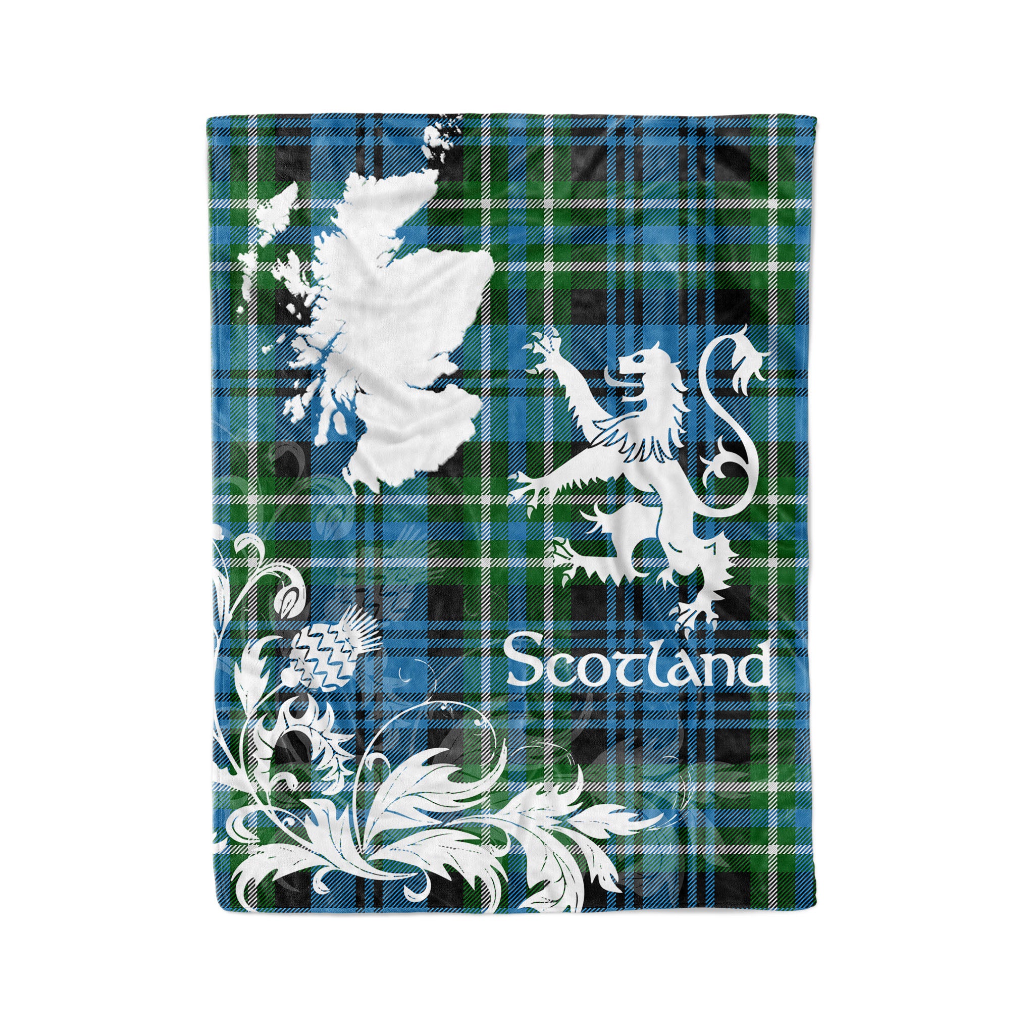 Tartan Plaid Fleece Blanket Tartan Blanket Thistle And Lion Scottish Clan Arbuthnott Hunting Plaid Blanket