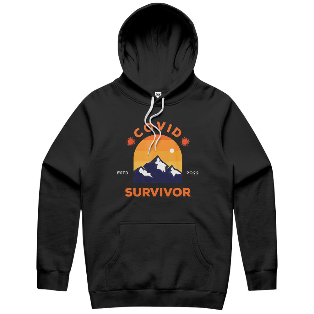 Covid Survivor Gift Sunset Mountain Snow Uplifting Covid Hoodie