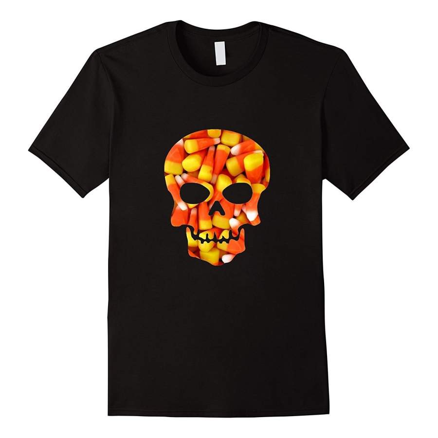 Candy Corn Skull Halloween T-Shirt Love Candy Corn Mens T Shirt Graphics T Shirt