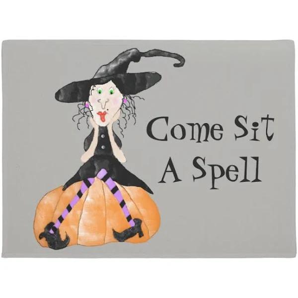 Come Sit A Spell Witch Halloween Doormat Indoor And Outdoor Mat Entrance Rug Funny Home Decor Closing Gift Gift For Friend Family Gift Idea