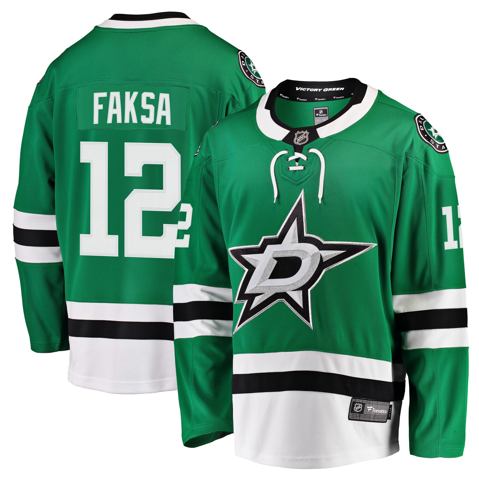 Radek Faksa Dallas Stars Branded Breakaway Jersey – Kelly Green