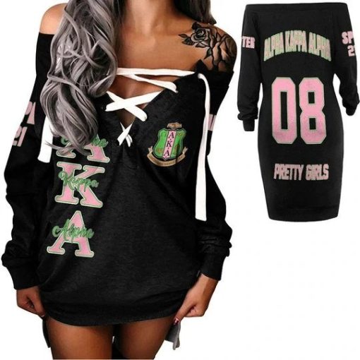 Alpha Kappa Alpha Lace-Up Long Sweatshirt