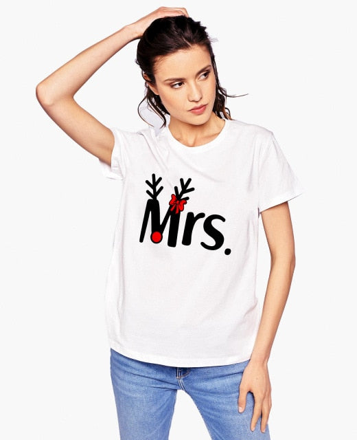 Mr And Mrs Christmas Matching Couple Tees