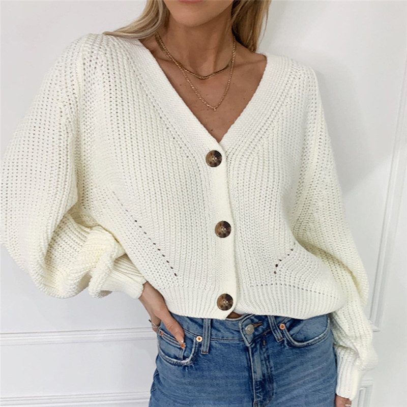 2022 Women Cardigan Winter Cashmere Sweater Long Sleeve V neck Woman’s Sweater Cardigans jersey knit Jumpers Pull Femme Coat alx