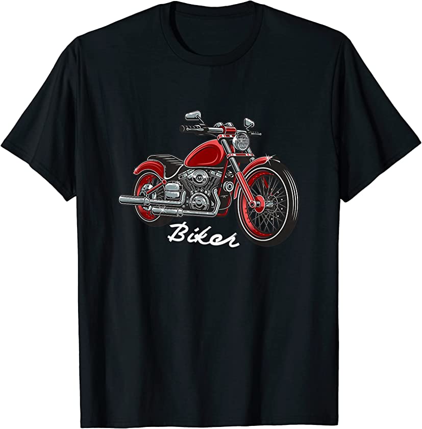 Biking Silhouette Retro Vintage Motor Bike Motorcycle T-Shirt