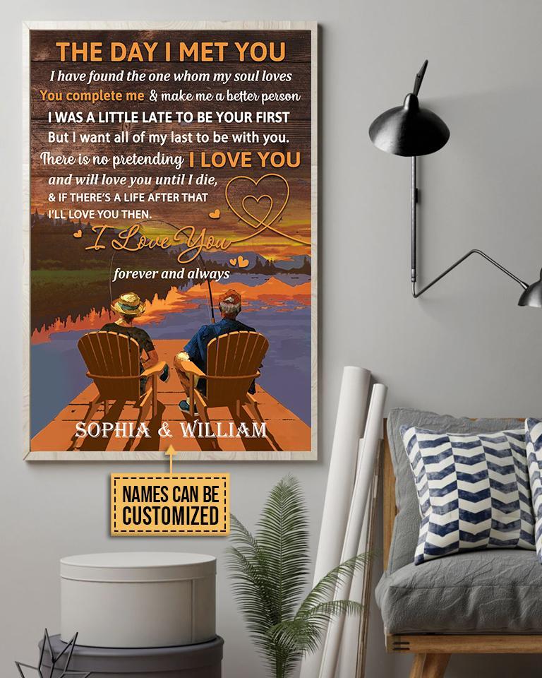 Aeticon Gifts Personalized Fishing Sunset I Met You Canvas Mom Dad Gift Home Decor