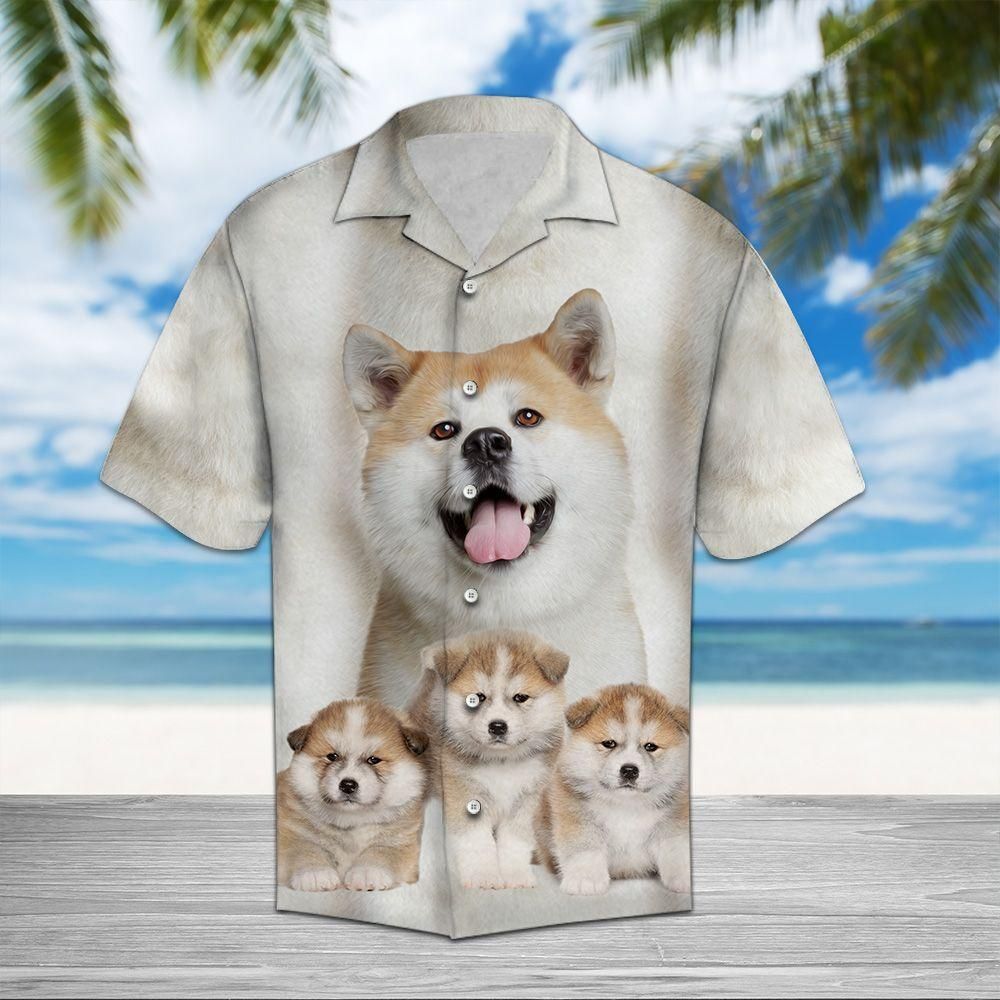 Akita Great Aloha Hawaiian Shirt Colorful Short Sleeve Summer Beach Casual Shirt For Men And Women